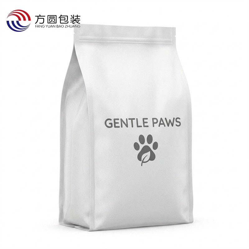 Custom Matte Finish Flat Bottom Pet Food Bag Manufacturer