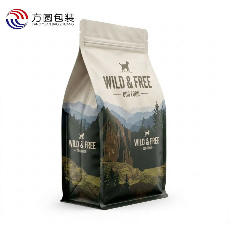 High Glossy BOPET Flat Bottom Pet Food Bag Packaging Solutions